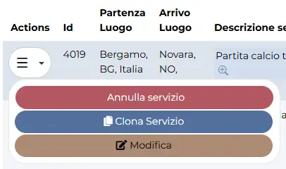 Inserisci nuovo servizio