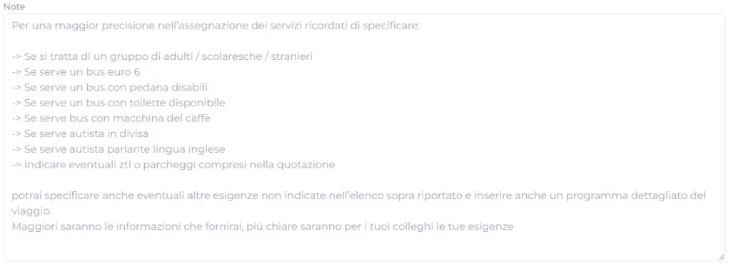 Inserisci nuovo servizio