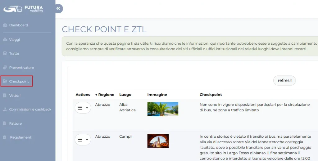 Cerca checkpoint e pedaggi