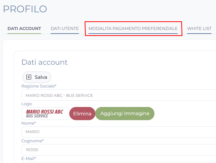 Inserisci modalità di pagamento 2 Inserisci modalità di pagamento