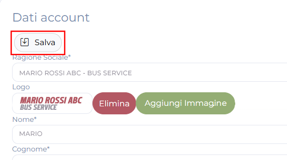 Modifica dati aziendali 4 Modifica dati aziendali